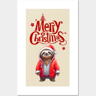 Christmas Sloth Posters and Art